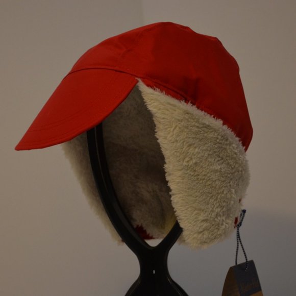 Homemade Musher Hat Red Waterproof Nylon Upper Shell White Fleece Inner Shell OS - Picture 4 of 16